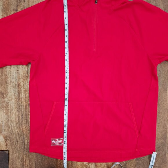 Rawlings Hoodie Mens Red Large Short Sleeve Pullover Jacket Baseball Outdoor - Picture 3 of 7